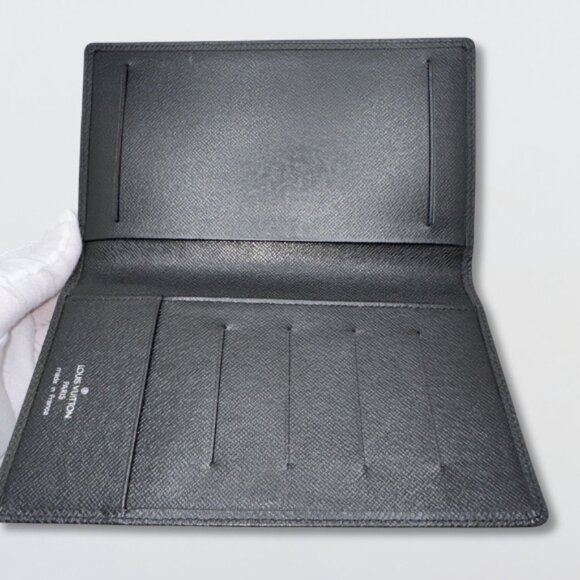 Louis Vuitton Taiga Agenda De Poche Wallet Leather Pocket Notebook Cover Black - Picture 4 of 16